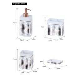 OBSESSIONS Beige & Brown 4 Pieces Bathroom Accessories Set image 5