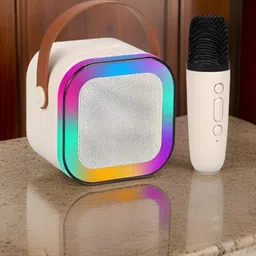 MAHAGURU TRADERS G35_K12Wireless karaoke mic speaker with Bluetooth compatibility and RGB lights 10 W Bluetooth Home Audio Speaker image 1