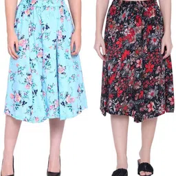 manat diva Women Printed A-line Multicolor Skirt-picture-17