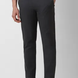 peter england Men Slim Fit Grey Cotton Blend Trousers-picture-20