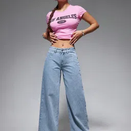 whisq Women Loose Fit High Rise Light Blue Jeans image 3