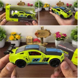 toybot 1:36 Scale Die-Cast Mustang GT Sports Car - Openable Door & Hood, Pullback image 5