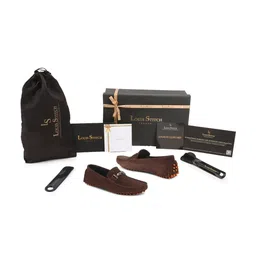 LOUIS STITCH Men Brown Suede Lightweight Loafers image 2