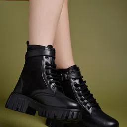 shoetopia Smart Casual Side Buckle Detailed Boots For Women & Girls Boots For Women image 1