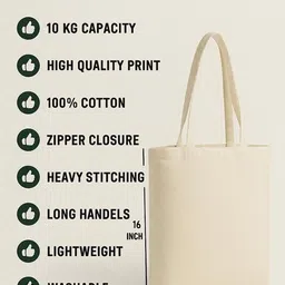 trendy textures enterprises Beige Women Tote one day at a time Printed Cotton Canvas Tote Bag Shopping & College Bag image 4