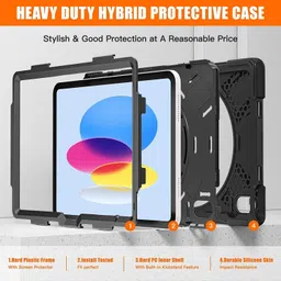 proelite Back Cover for Apple iPad (A16) 11th/10th Generation (2025/2022). with Hand Grip and Rotating Kickstand image 3