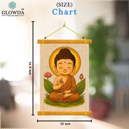 glowda Buddha Wall Hanging – Peaceful Art for Living Room, Meditation Space & Gifts image 2