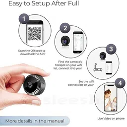 SIFATECH SPY WiFi Magnetic Live Stream 1080P Video Hidden Nanny Camera for Home Security Camera image 4
