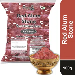 organic plus Red Alum Stone Lal Fitkari Stone Lal Phitkari Fitkadi Stone (Refill)-picture-11