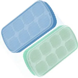 hm evotek Premium Silicone 8 Cavity Ice Maker with Lid for Home & Bar Use Blue, Green Silicone Ice Cube Tray-picture-15