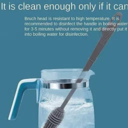 mapperz Silicone Bottle Cleaning Brush with Long Handle for Narrow Neck Containers image 2