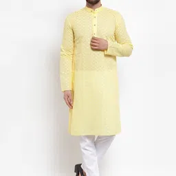 jompers Men Pure Cotton Kurta Pyjama Set-picture-14