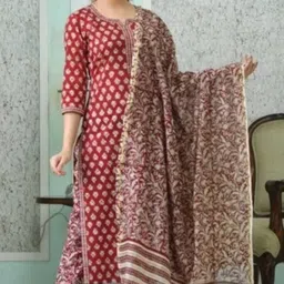 rudrama Women Viscose Rayon Kurta Pant Dupatta Set-picture-26