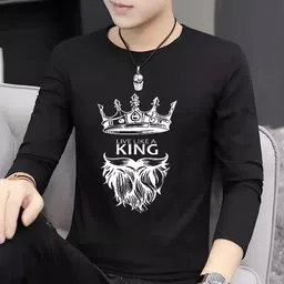 mgr Men Printed Round Neck Polyester Black T-Shirt image 5