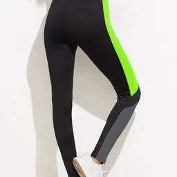 koolest fashion Color Block Women Black Tights image 2