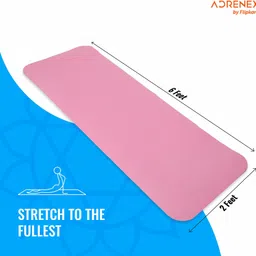 adrenex by flipkart Lightweight, Anti-Slip, Soft EVA 4mm Yoga Mat for Women & Men, Gym & Exercise Pink 4 mm Yoga Mat image 4