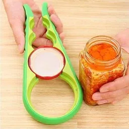 sajag Bottle Opener Multi Purpose Grip Jar & Bottle Opener Rubber Design Fits All Bottles Caps Premium Easy Grip Jar Opener Screw Cap Jar Bottle Wrench 4 in 1 Creative Multifunction Gourd-shaped Can Opener Kitchen Tool Color May Vary Bottle Opener The traditional triangular jar openers can help some, but their design is awkward to use due to the lack of a complete encirclement of the lid and can fail to stand up to the test of a stubborn jar of pickles. Fear not, as this intuitive piece of engineering can take on the courageous battle against sealed containers. A bobby-pin shape made from strong and durable materials has been crafted to fit multiple lid sizes with a full-frontal assault, turning the fear of taking on a brand new jar of pasta sauce into a knowing confidence that every lid will be yours. The outer grip is made from rolling waves of rubber that ensure a secure handle on the tool, and the slanted angles of the jar opener can match to every person’s hand size. Bottle Opener image 2