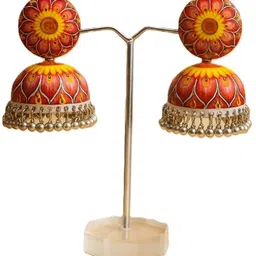 szn Printed Jhumki Dome Shape Earring Alloy Jhumki Earring-picture-12