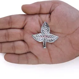 dhruvs collection 925 Silver Pair Bel Patra for Shiv Ji Pooja, Mandir Decor&Gifting (2g, Pack of2) Decorative Showpiece - 4 cm image 4