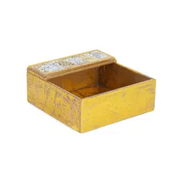 the home co. Mosaic Blue & Gold MDF Wood Tissue Holder image 5