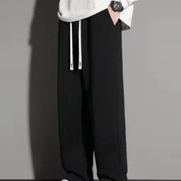 sixteenlines Men Solid Black Track Pants-picture-13