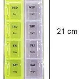 top select 14 DAYS Pill Medicine Organizer Reminder Storage Box 14 Days or 2 Weeks Plastc Pack of 1 Pill Box image 3