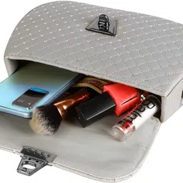 kavrixa Grey Women Sling Bag Grey Designer Faux Leather Handbag For Women And Girls KX-HB54 image 4