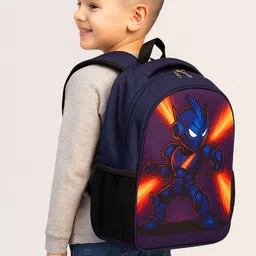 mous Angry Robot Navy Blue Color Backpack for Kids Boys and Girls Waterproof School Bag-picture-22