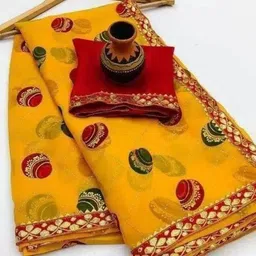 triguna Semi Stitched Art Silk Blouse Material Printed-picture-25