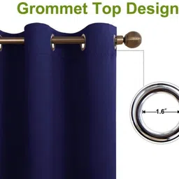 comfy home 213.34 cm (7 ft) Silk Blackout Door Curtain (Pack Of 2) image 2