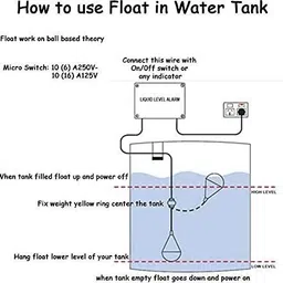 GoodsBazaar Float Switch Sensor for all Type of Controller and Water Tank Wired Sensor Security System image 3