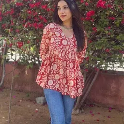 desi beats Casual Regular Sleeves Printed Women Multicolor Top image 2