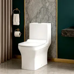 kriss kross Premium One Piece Ceramic Western Floor Mounted Western Toilet/Commode Square With Soft Close Seat Cover For Toilets S-Trap Outlet Is From Floor Western Commode-picture-27