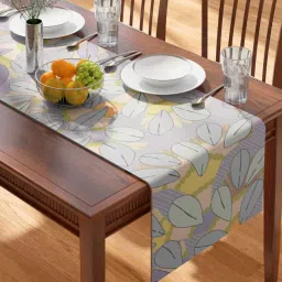 petal home Gondi (71x13) Blue & Yellow Cotton Table Runner image 1