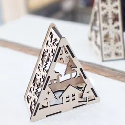 masquit Christmas Brown Wooden Table Lantern image 4