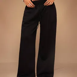 dockstreet Women Loose Fit Black Cotton Blend Trousers image 4
