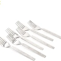 bzilo Stainless Steel Pack Of 6 Dinner Forks Set Fork Set for Kitchen and Home Y62 Stainless Steel Dinner Fork-picture-16