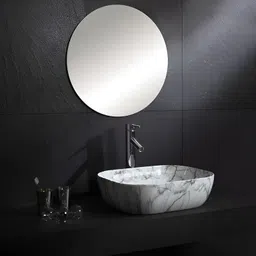 qualito Designer Table Top Wash Basin For Bathroom | Over Counter Wash Basin | Ceramic Bathroom Sink (18X13X5.5 Inch) Counter Top-picture-10