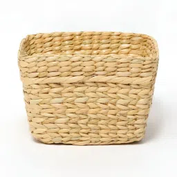 habereindia Seagrass Dustbin,Home & Office Dustbin,Dry Waste Bin-Beige,Rectangular (Small: 20X20X10 Cm) image 2