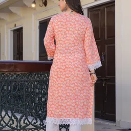 prisca Women Printed Viscose Rayon Straight Kurta image 3