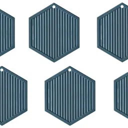 pepplo Pvc Coaster C-D Triangle-Blue-6,Pack of 6 Silicone Trivet-picture-12