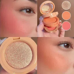 3-in-1 Peach Pink Glow Stackable Blusher & Highlighter Palette-image-17