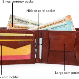 aaiti Men Casual, Ethnic, Evening/Party, Formal, Travel, Trendy Brown Genuine Leather Wallet image 3