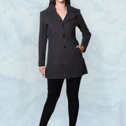 troo blue Women Solid Double Breasted Casual Blazer-picture-43