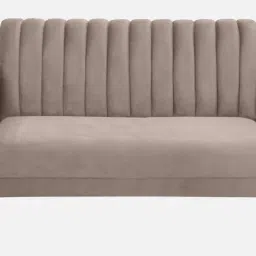 casacraft from pepperfry Fidel Chenille Fabric 2 Seater Sofa in Sandy Brown Colour image 5