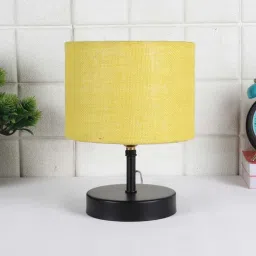 Devansh Iron Table Lamp With Yellow Jute Shade by New Era image 2