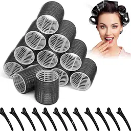 verilux 12pcs Heatless Hair Rollers Curlers Set with 12 Metal Clips for Women Wavy Hair Hair Curler-picture-12