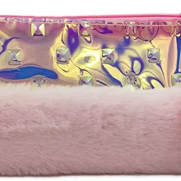 johnnie boy PomPom Fur Pouch for Girls | Fur Pencil Box for Girls Art Polyester Pencil Box-picture-30