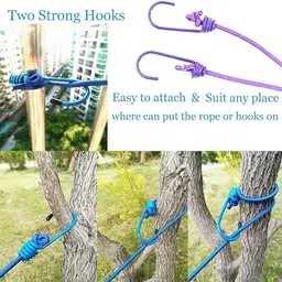 kostech Portable Clothes Rope for Clothing line with 12 Clips, for Indoor Laundry Drying Nylon Retractable Clothesline image 3