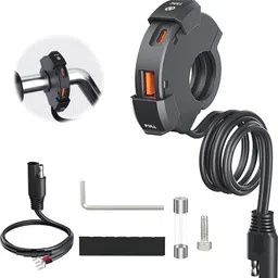 avedia 12V-24V Bike Charging Socket for Motorcycle & Scooty, Bike Mobile Fast Charging 3 A Bike Mobile Charger-picture-46